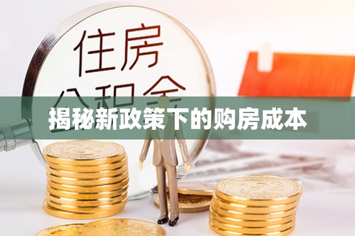 铜锣揭秘新政策下的购房成本